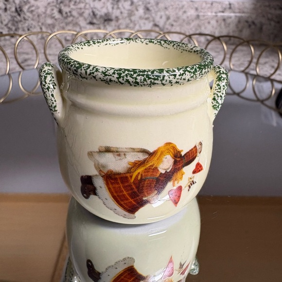 6 pc Ceramic/Porcelain Christmas Poinsettia Milk Jug Tealight Candle Holders - Picture 12 of 15